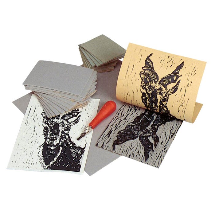 Speedball Red Baron Battleship Gray Unmounted Linoleum, 5 x 7 Inches