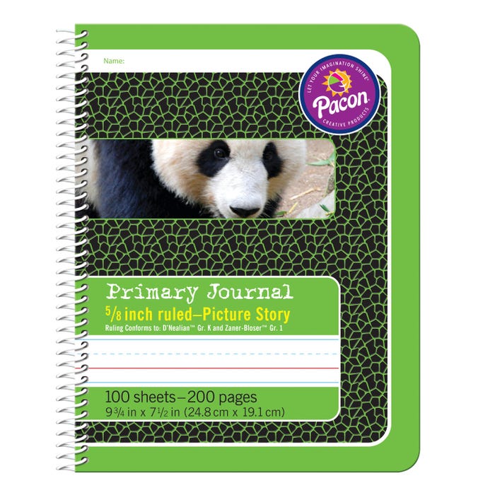 Pacon Composition Book,9-3/4 x 7-1/2 Inches, 5/8 Inch Picture Story, Green