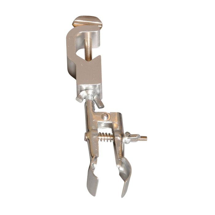 GSC Single Burette Clamp - Uncoated Jaws, 3/8 L x 1-3/8 W in, Nickel Plated Steel