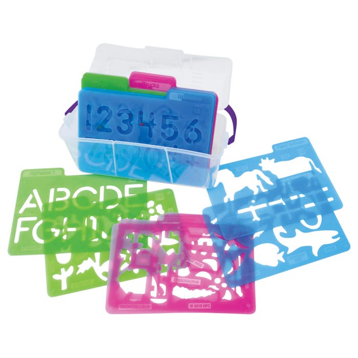 Essential Learning Products Stencil Mill in Plastic Box, Set of 24