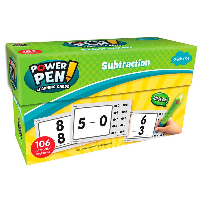 Teacher Created Resources Power Pen Learning Cards, Subtraction, Grades K to 2