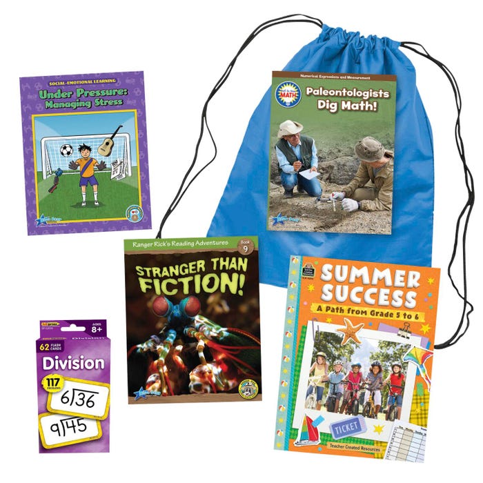 Teacher Created Resources Summer Success Backpack, Grades 5 to 6