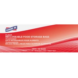Genuine Joe Recloseable Food Storage Bags, 1-Quart, 1.75mil, Pack of 50, Item Number 1591233