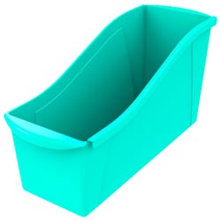 Storex Interlocking Book Bin, Large, 14-1/4 x 5-1/4 x 7 Inches, Teal