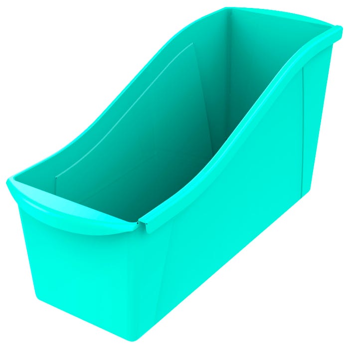 Storex Interlocking Book Bin, Large, 14-1/4 x 5-1/4 x 7 Inches, Teal