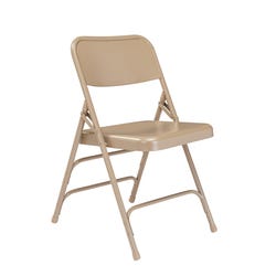 National Public Seating 300 Series Deluxe Steel Folding Chair, 17-1/4 Inch Seat, Beige, Set of 4, Item Number 2051294
