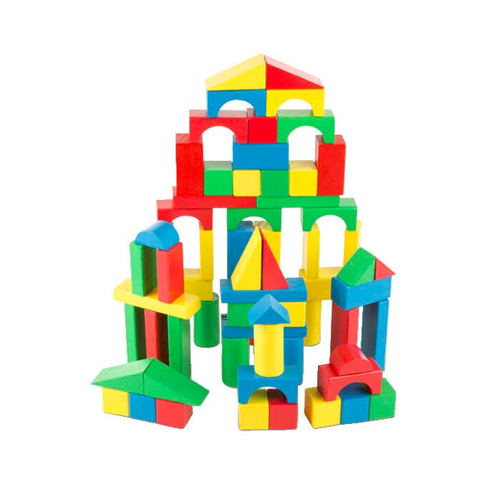 Melissa & Doug Wood Block Set, 100 Pieces