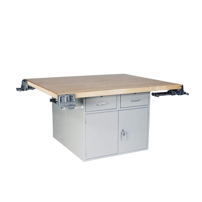 Montisa 4 Station Workbench with 4 Drawers, 2 Double Doors and 4 Vises