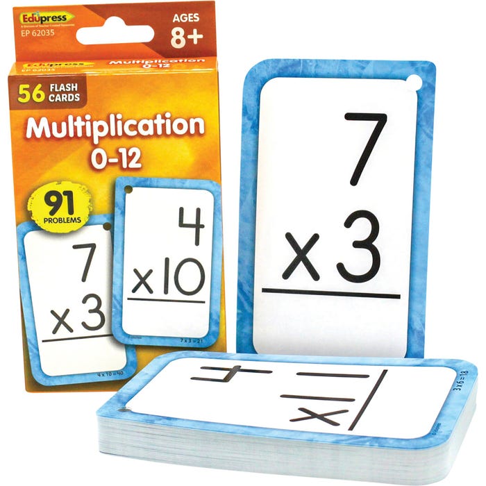 Edupress Double-Sided Multiplication Flash Cards, Set of 56