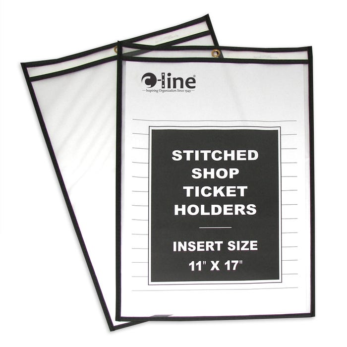C-Line Dry-Erase Reusable Pockets, Black, 11 x 17 Inches, Pack of 25
