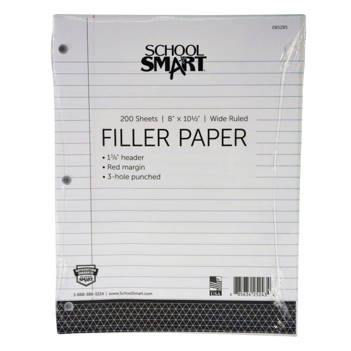 School Smart 3-Hole Punched Loose Leaf Paper
