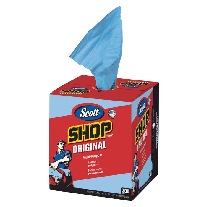 Scott Shop Original Multi-Purpose Towels, Blue and Red, Pack of 8 Rolls