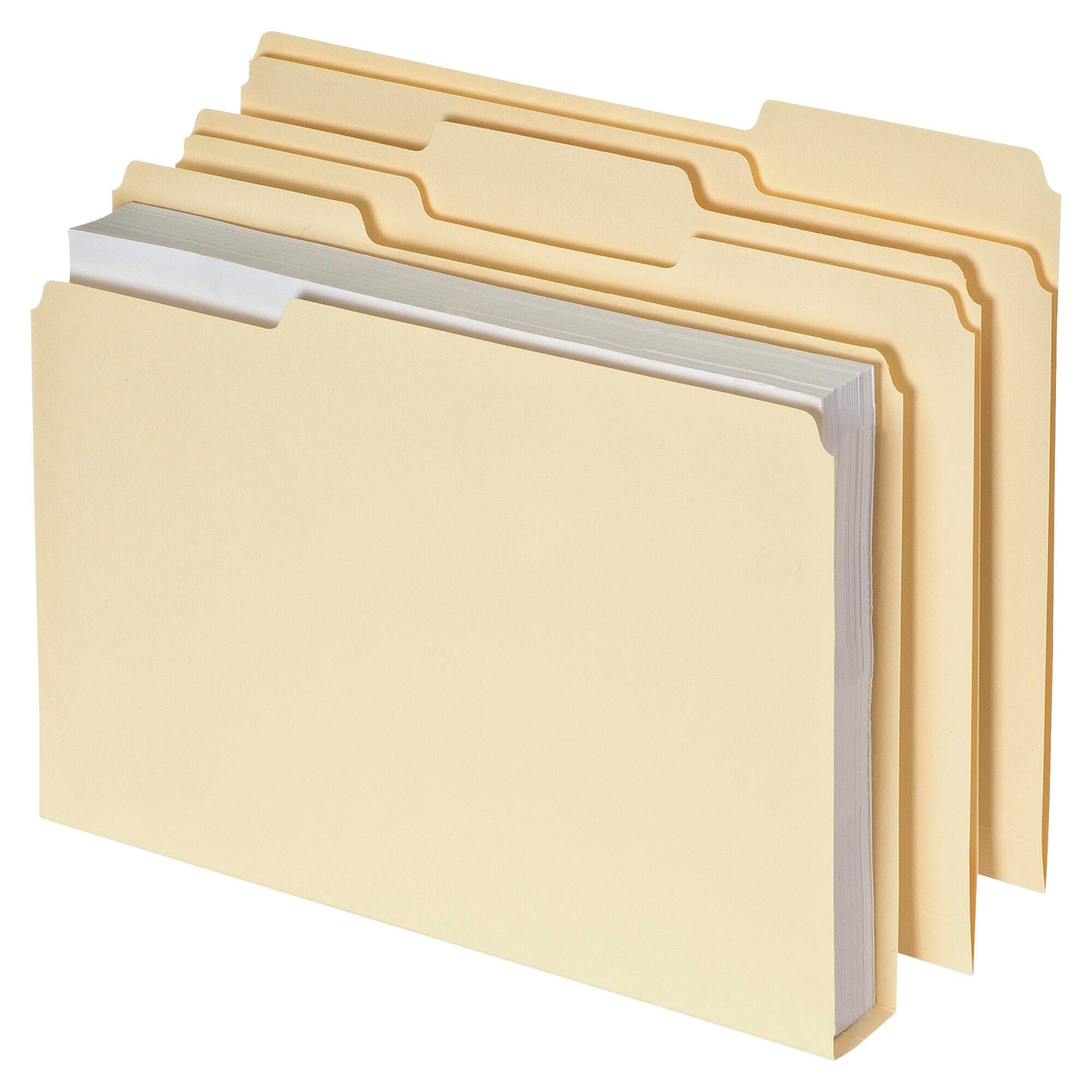 Pendaflex Double Stuff File Folder, Letter Size, 1/3 Cut Tabs, Manila, Pack of 50, Item 2025987