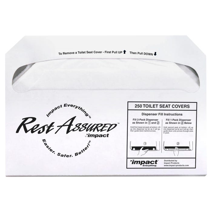 Genuine Joe Toilet Seat Covers, Half Fold, 250 per Pack, Set of 20