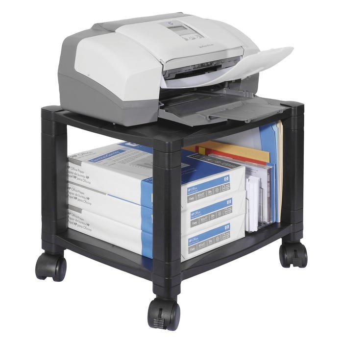 Kantek Mobile Printer/Fax Stand, Black, 17 W x 13-1/4 D x 14-1/8 H Inches, 75 Pounds