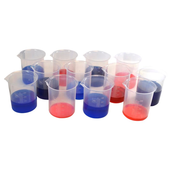 Eisco 100mL Polypropylene Beaker, Molded Graduations, Pack of 12