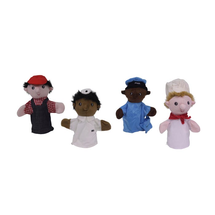 Get Ready Kids Career Puppets, 12 Inches, Assorted Designs, Set of 4