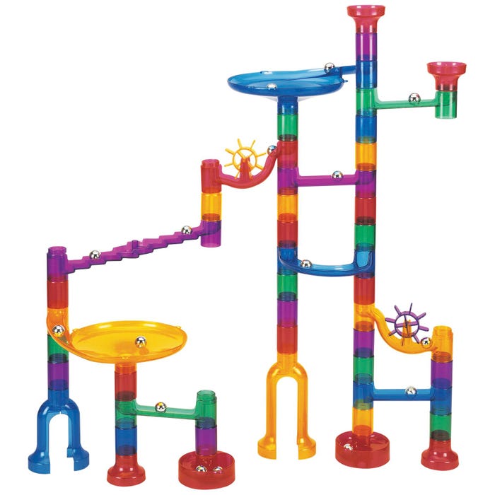 Edushape Transparent Marble Run, 64 Pieces