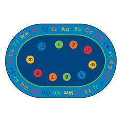 Carpets for Kids Basic Concepts Literacy Carpet, 6 Feet 9 Inches x 9 Feet 5 Inches, Oval, Blue, Item Number 2003171