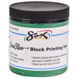 Sax Water Soluble Block Printing Ink, 8 Ounce Jar, Green 461912