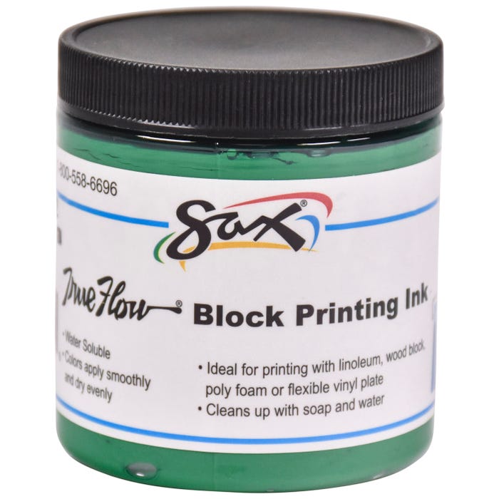 Sax Water Soluble Block Printing Ink, 8 Ounce Jar, Green