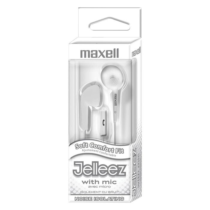 Maxell Jelleez Earbuds with Microphone, White