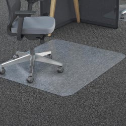 Deflect-O All Pile Rectangular Chair Mat, Studded, 45 x 53 Inches, Clear