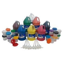 Sax Versatemp Heavy-Bodied Deluxe Tempera Paint Kit with Pumps and Cups, Assorted Colors, Set of 36 1441351