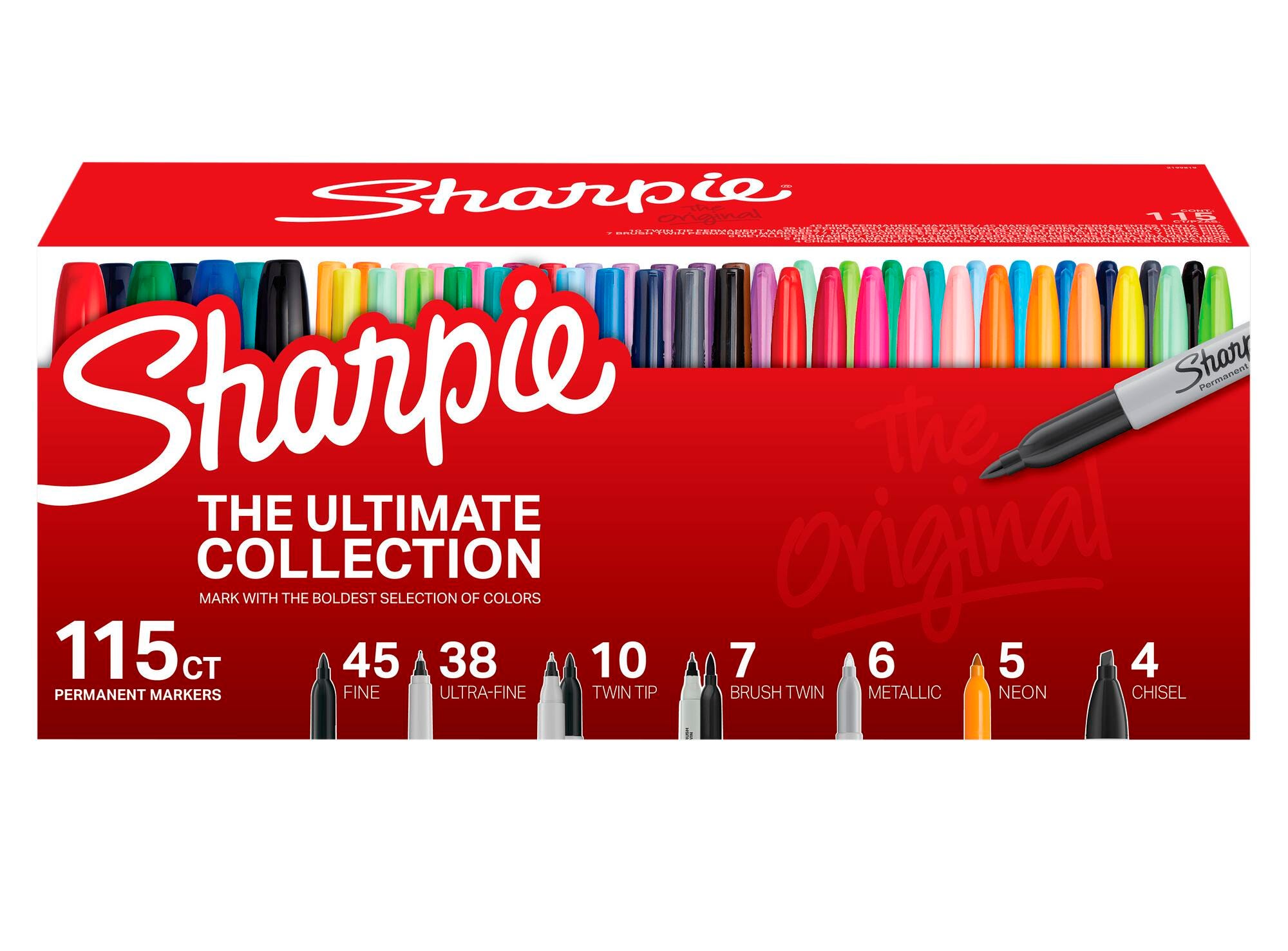 Sharpie Permanent Markers Ultimate Collection, Assorted Sizes, Assorted Colors, Pack of 115 1593230