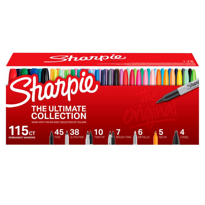 Sharpie Permanent Markers Ultimate Collection, Assorted Sizes, Assorted Colors, Set of 115