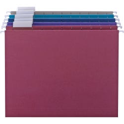 Smead Hanging File Folder, Letter Size, 1/5 Cut Tabs, Mixed Colors, Set of 25