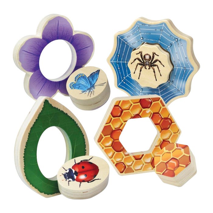 Yellow Door Who's Hiding? Garden Bugs Puzzle, Set of 4