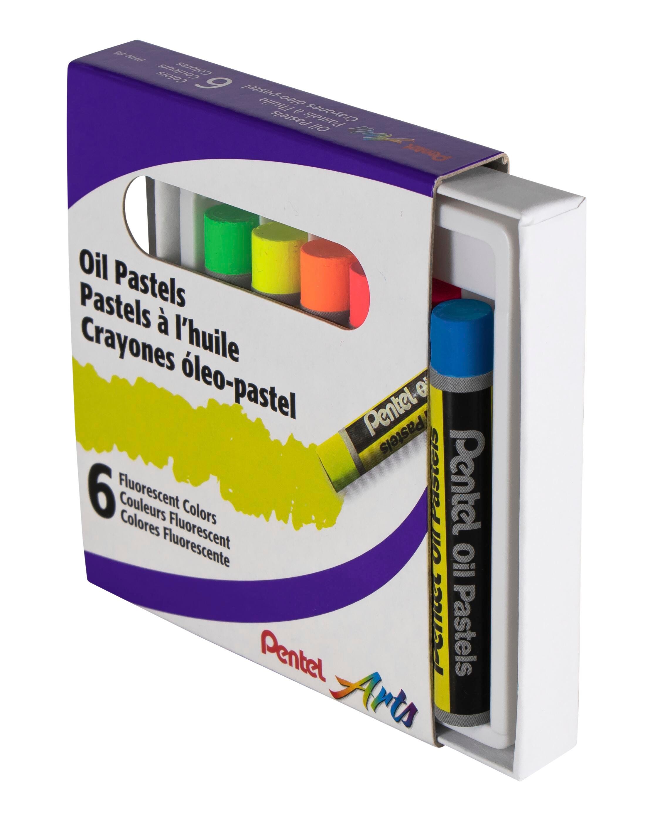  Pentel Arts Fluorescent Oil Pastels, Assorted Fluorescent Colors, Set of 6 2132564