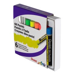 Pentel Arts Fluorescent Oil Pastels, Assorted Fluorescent Colors, Set of 6 2132564