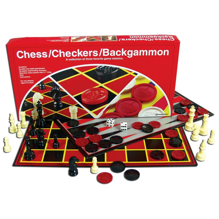 Pressman Chess, Checkers, and Backgammon Multi-Game Classic Set