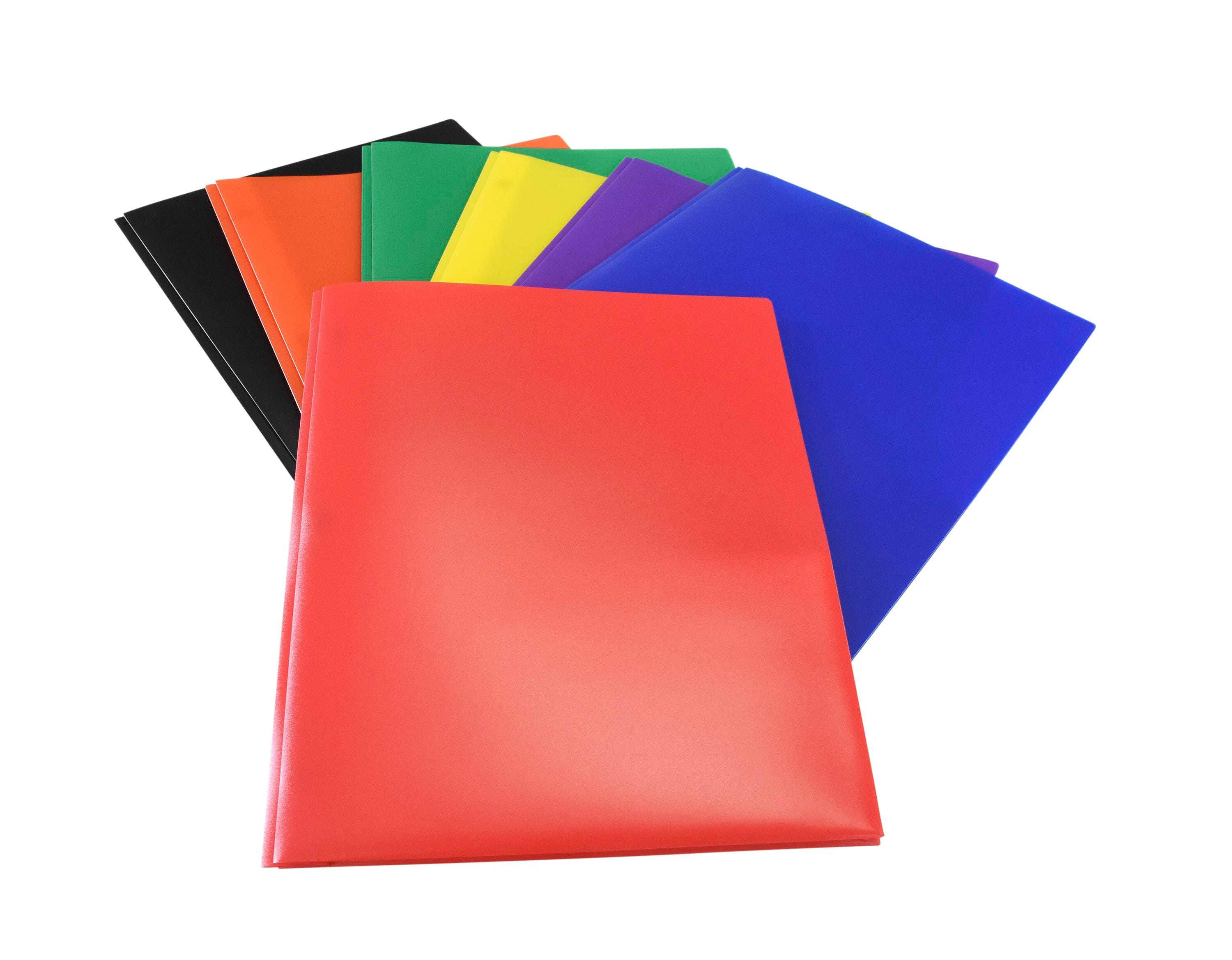 Image for School Smart 2-Pocket Poly Folders with Fasteners, Assorted Colors, Pack of 36 from School Specialty