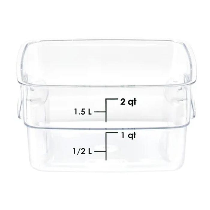 Cambro CamSquares FreshPro Food Storage Container, 2 Quart Capacity, Clear