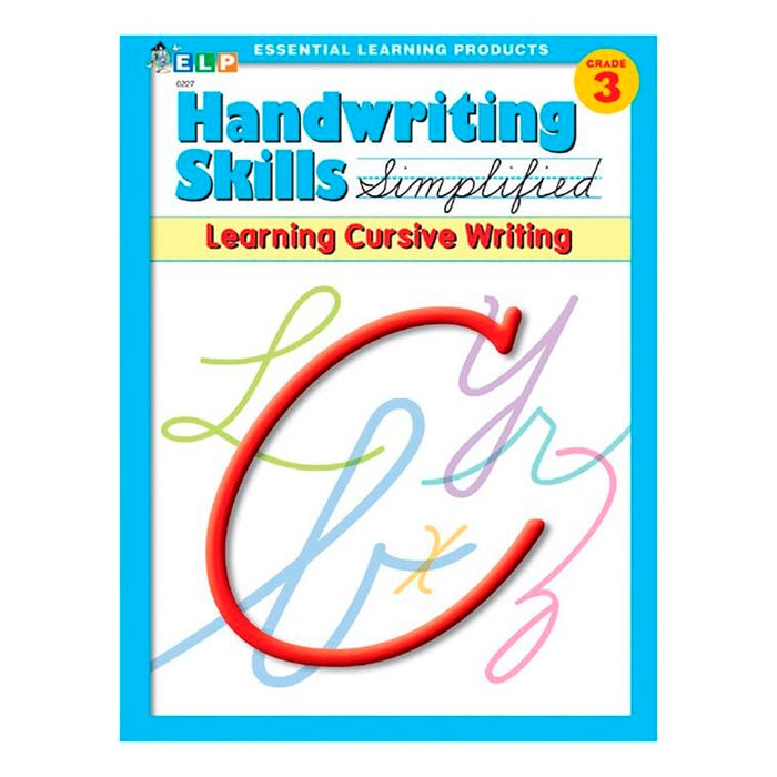 Essential Learning Products Learning Cursive Writing Workbook, Grade 3