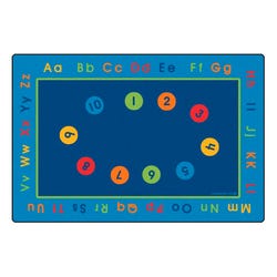 Carpets for Kids Basic Concepts Literacy Rug, 8 x 12 Feet, Rectangle, Blue 2003231