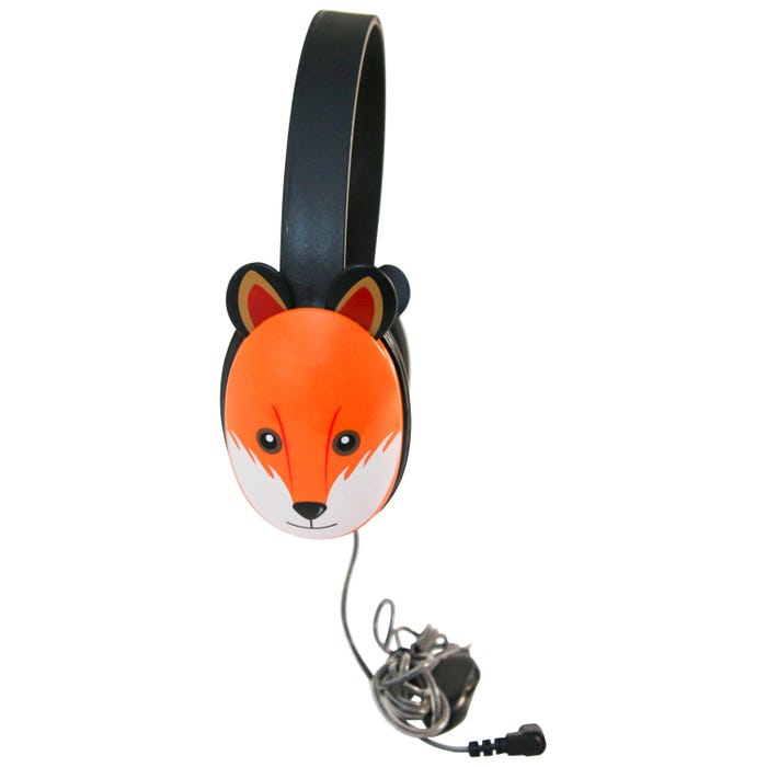 Califone Listening First 2810-BE Over-Ear Stereo Headphones, Inline Volume Control, 3.5mm Plug, Fox