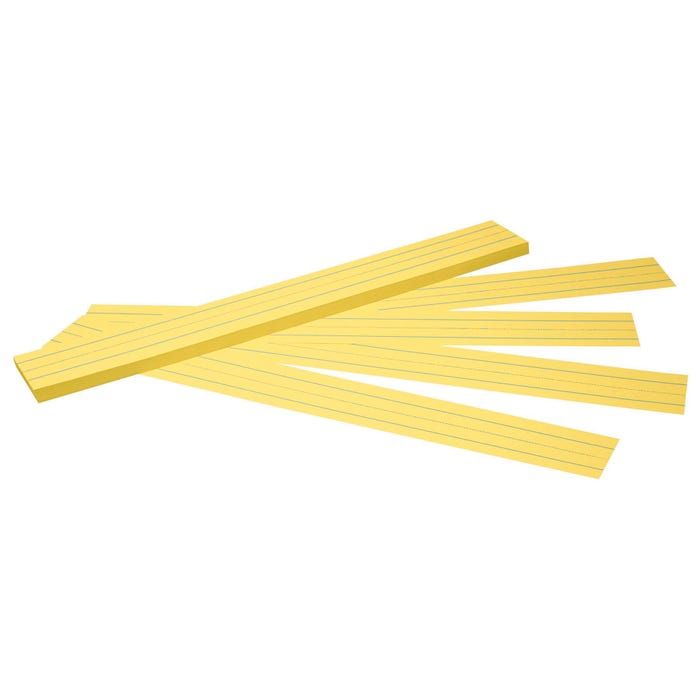 School Smart Ruled Sentence Strips, 3 x 24 Inches, Canary, Pack of 100