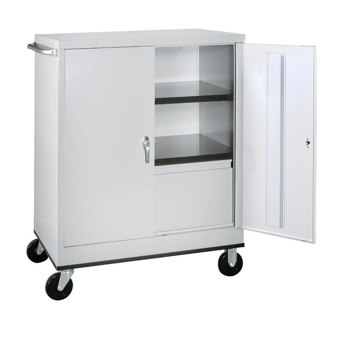 KC Bin Mobile Cabinet with Lateral File, 2 Shelves