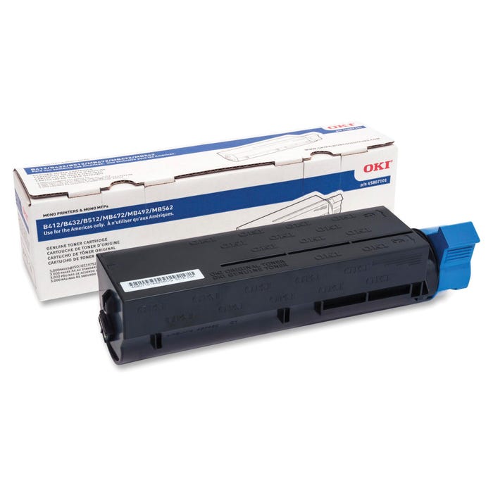 Okidata Ink Toner Cartridge, 45807101, Black