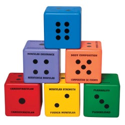 Image for Sportime Five Components of Fitness Dice, Assorted Colors, Set of 6 from School Specialty