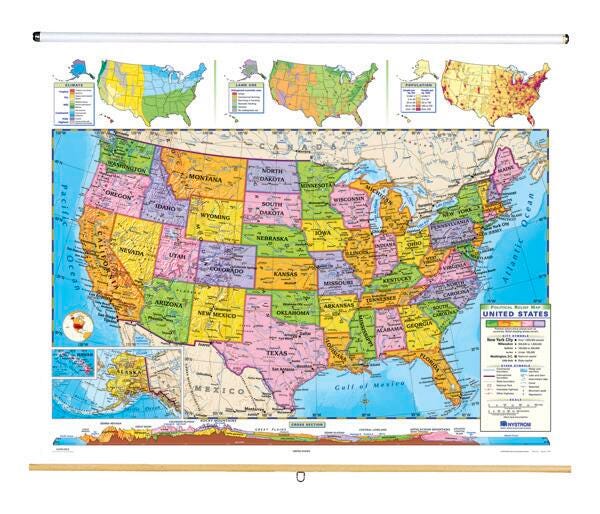Nystrom Political Relief United States Map, Item Number 1398270