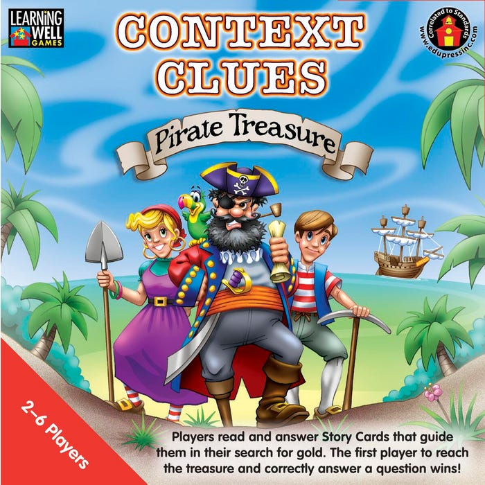 Learning Well Context Clues Pirate Treasure Game, Red Level