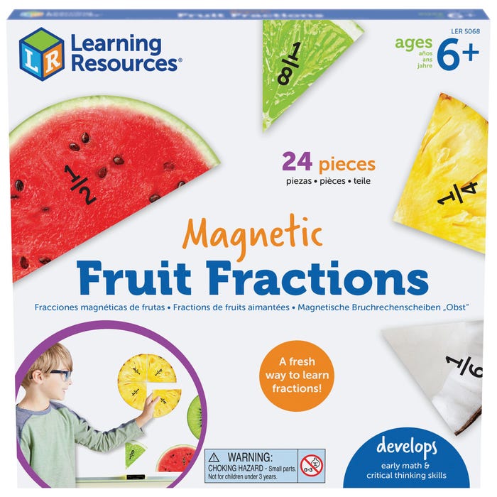 Learning Resources Magnetic Fruit Fractions, Grade 1