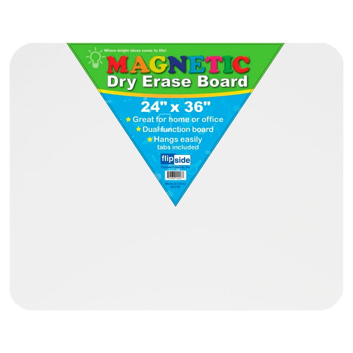 Flipside Magnetic Dry Erase Board, 24 x 36 Inches, White