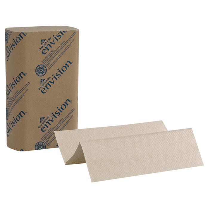 Georgia Pacific Envision Multi-Fold Hand Towel, 250 Sheets, 1-Ply, Paper, Unscented, Brown, Pack of 4000