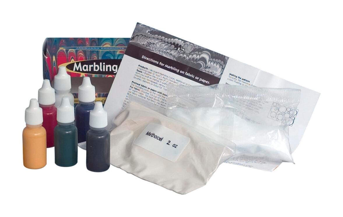 Kit Marbrure Jacquard Pour Tissu Et Papier - Loisir Créatif Pour Créer Des Motifs Uniques - Peinture Et Accessoires Pour Technique De Marbling